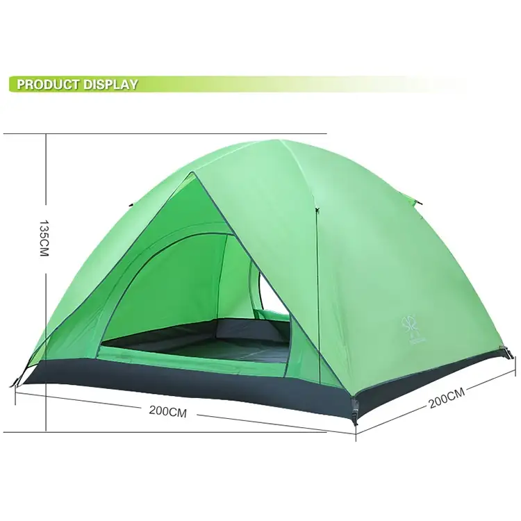 4人用PUコーティングされた防水タフタテント